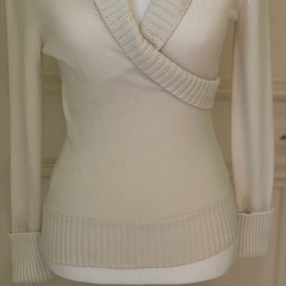BCBG Cream Shawl Collar Sweater - Picture 9 of 13